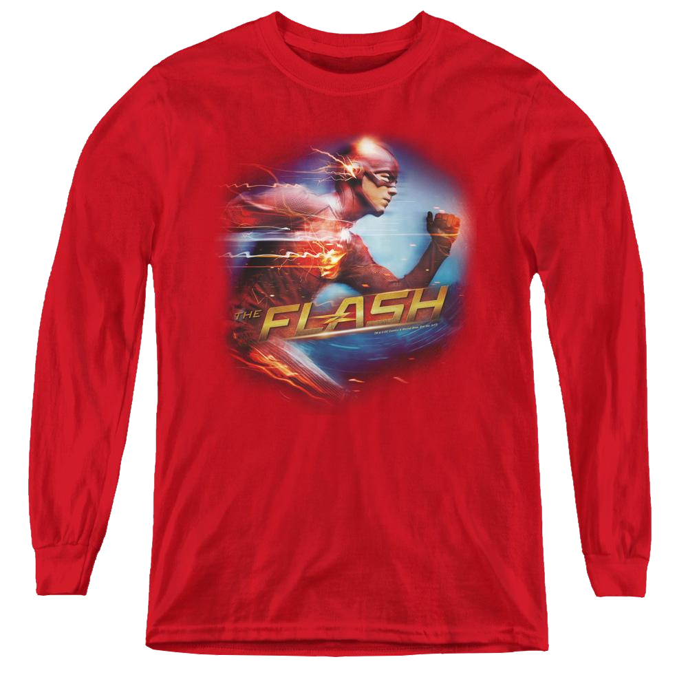 Flash, The (Tv Series) Fastest Man - Youth Long Sleeve T-Shirt Youth Long Sleeve T-Shirt The Flash   
