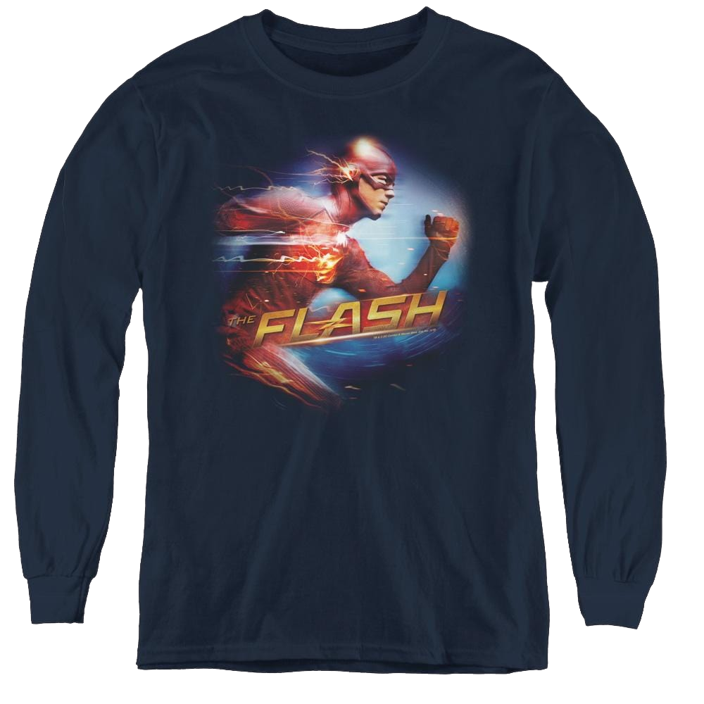 Flash, The (Tv Series) Fastest Man - Youth Long Sleeve T-Shirt Youth Long Sleeve T-Shirt The Flash   