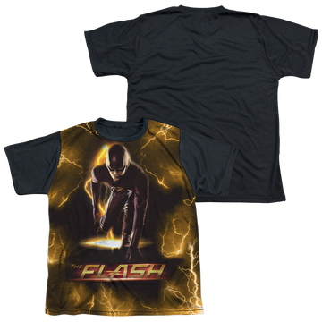 The Flash (TV Series) Bolt youth black back t-shirt for ages 8 to 12