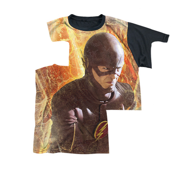 The Flash (TV Series) Flash Town youth black back t-shirt for ages 8 to 12