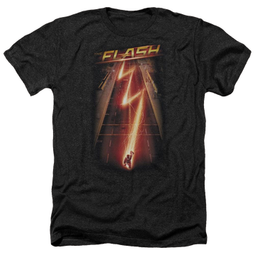 Charcoal men's heather t-shirt with Flash Ave graphic