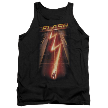 Black men's tank with Flash Ave graphic