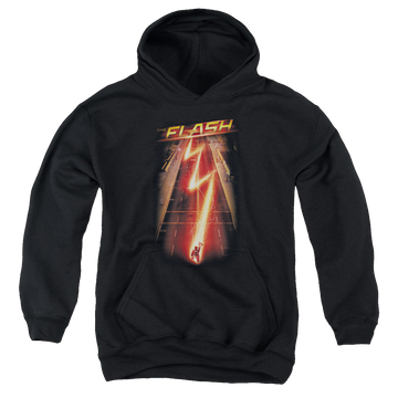 Black youth hoodie for ages 8 to 12 with The Flash (TV Series) Flash Ave graphic