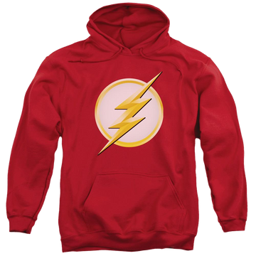 Red pullover hoodie with The Flash New Logo graphic