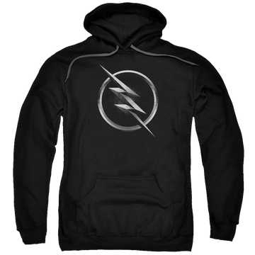 Black pullover hoodie with The Flash Zoom Logo graphic