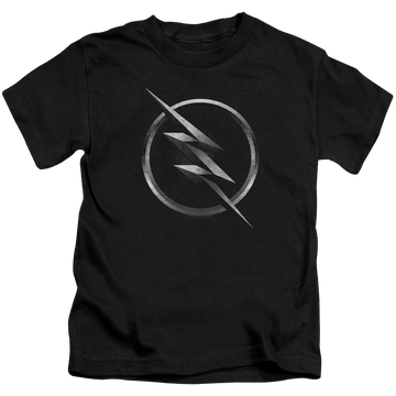 Black kid's t-shirt for ages 4 to 7 with The Flash (TV Series) Zoom Logo graphic