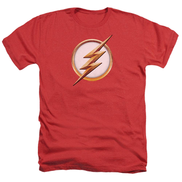 Red men's heather t-shirt with The Flash Season 4 Logo graphic