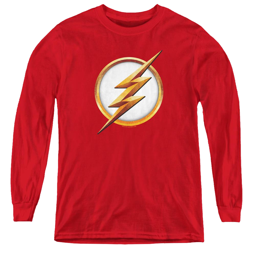Flash, The (Tv Series) Season 4 Logo - Youth Long Sleeve T-Shirt Youth Long Sleeve T-Shirt The Flash   