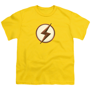 Yellow youth t-shirt for ages 8 to 12 with The Flash (TV Series) Kid Flash Logo graphic