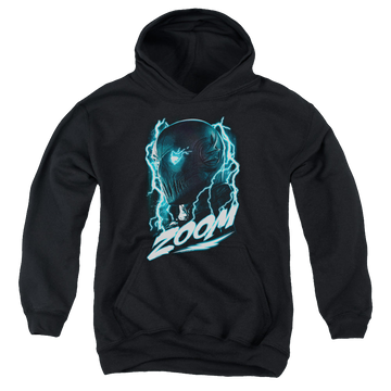 Black youth hoodie for ages 8 to 12 with The Flash (TV Series) Zoom graphic
