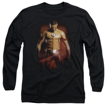 Black men's long sleeve t-shirt with The Flash Kid Flash graphic