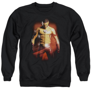 Black men's crewneck sweatshirt with The Flash Kid Flash graphic