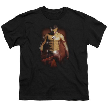Black youth t-shirt for ages 8 to 12 with The Flash (TV Series) Kid Flash graphic