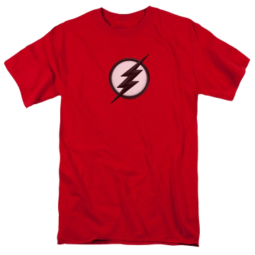 Red men's regular fit t-shirt with The Flash Jesse Quick Logo graphic
