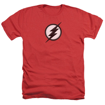 Red men's heather t-shirt with The Flash Jesse Quick Logo graphic