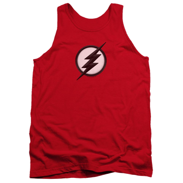 Red men's tank with The Flash Jesse Quick Logo graphic