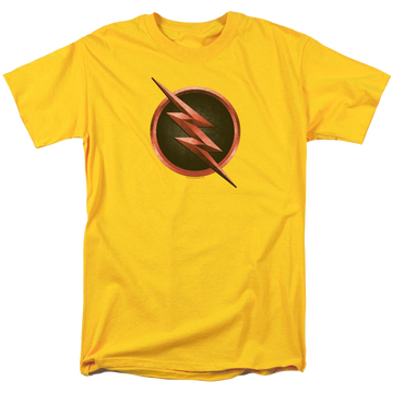 Yellow men's regular fit t-shirt with The Flash Reverse Flash Logo graphic