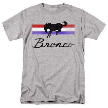 Athletic heather men's regular fit t-shirt with Ford Bronco Stripes graphic