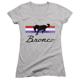 Ford Bronco Stripes - Juniors V-Neck T-Shirt Juniors V-Neck T-Shirt Ford   