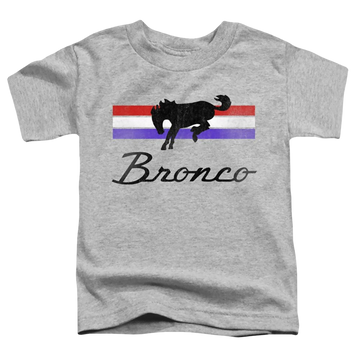 Athletic heather toddler t-shirt with Ford Bronco Stripes graphic