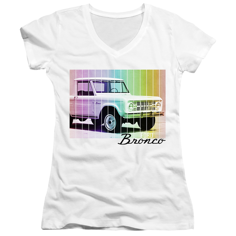 Ford Retro Rainbow - Juniors V-Neck T-Shirt Juniors V-Neck T-Shirt Ford   
