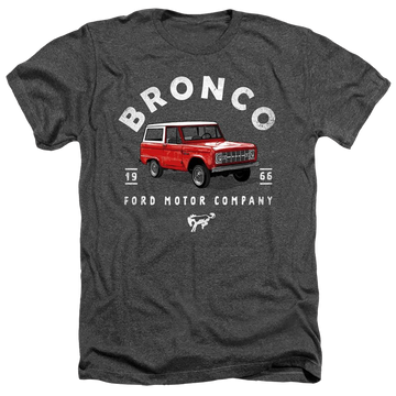 Charcoal men's heather t-shirt with Ford Bronco Illustrated graphic