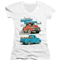 Ford Hardest Working - Juniors V-Neck T-Shirt Juniors V-Neck T-Shirt Ford   
