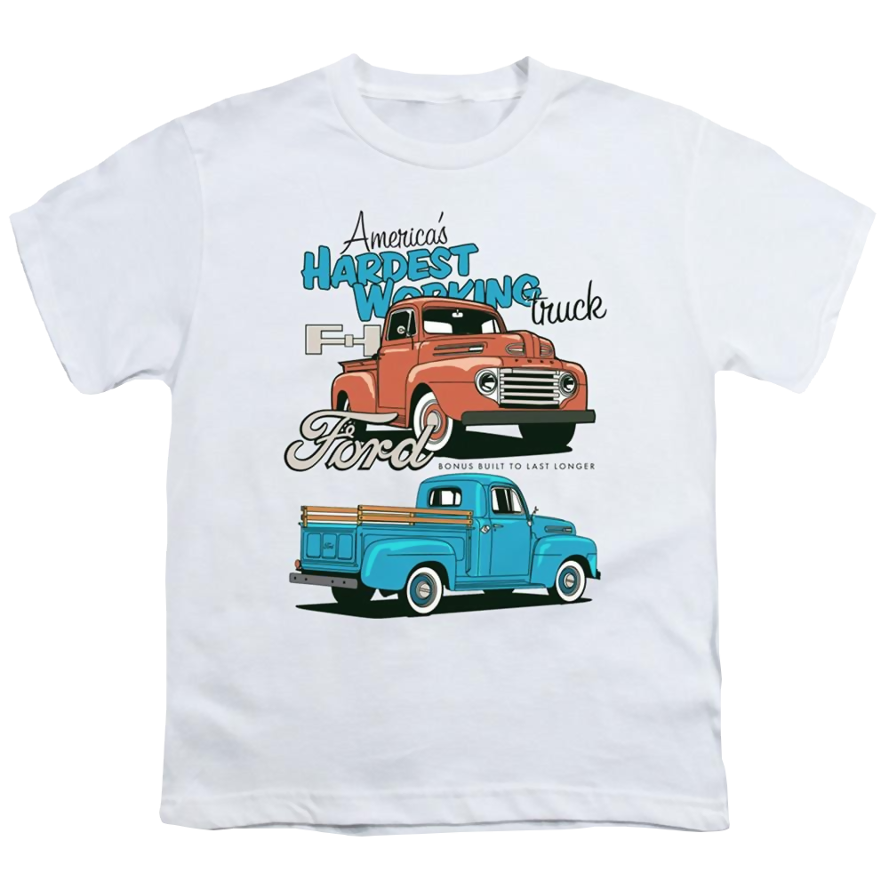 Ford Hardest Working - Youth T-Shirt Youth T-Shirt (Ages 8-12) Ford   