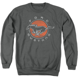 Ford Mustang Circle - Men's Crewneck Sweatshirt Men's Crewneck Sweatshirt Ford   