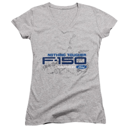 Ford Engine Schematic - Juniors V-Neck T-Shirt Juniors V-Neck T-Shirt Ford   