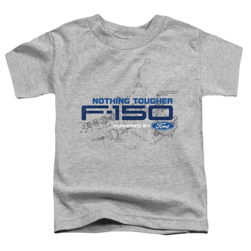 Athletic heather toddler t-shirt with Ford Engine Schematic graphic