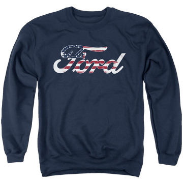 Ford Flag Logo - Men's Crewneck Sweatshirt Men's Crewneck Sweatshirt Ford   