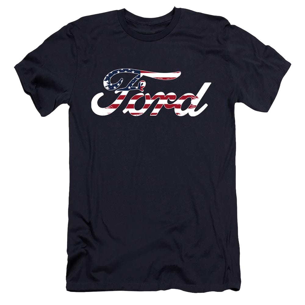 Ford Flag Logo - Men's Premium Slim Fit T-Shirt Men's Premium Slim Fit T-Shirt Ford   