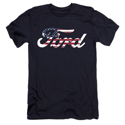 Ford Flag Logo - Men's Premium Slim Fit T-Shirt Men's Premium Slim Fit T-Shirt Ford   