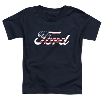 Navy toddler t-shirt with Ford Flag Logo graphic