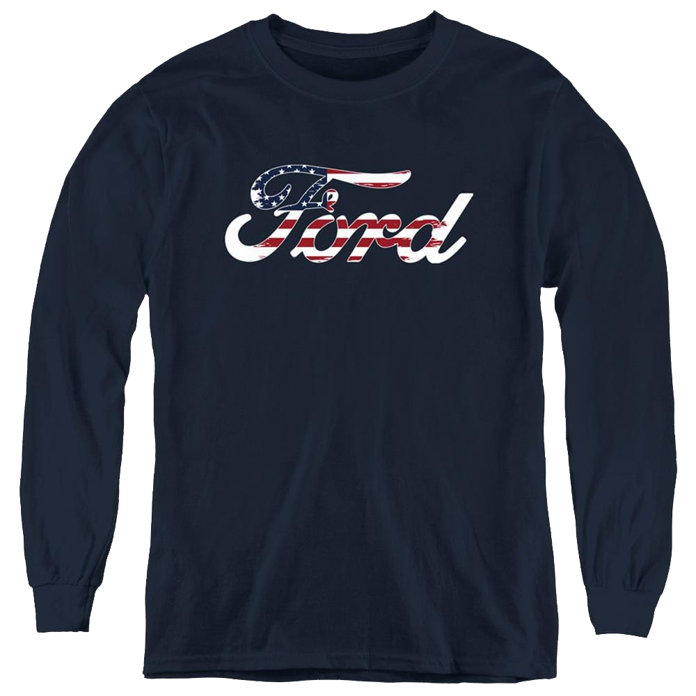 Ford Flag Logo - Youth Long Sleeve T-Shirt Youth Long Sleeve T-Shirt Ford   