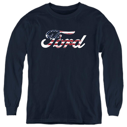 Ford Flag Logo - Youth Long Sleeve T-Shirt Youth Long Sleeve T-Shirt Ford   