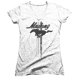 Ford Mustang Stripes - Juniors V-Neck T-Shirt Juniors V-Neck T-Shirt Ford   