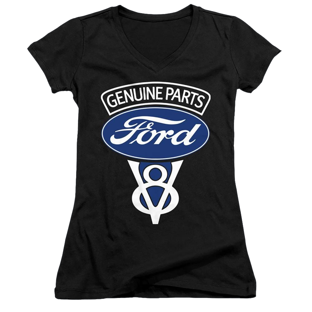 Ford V8 Genuine Parts - Juniors V-Neck T-Shirt Juniors V-Neck T-Shirt Ford   