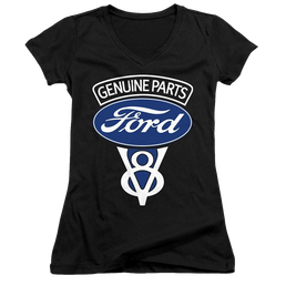 Ford V8 Genuine Parts - Juniors V-Neck T-Shirt Juniors V-Neck T-Shirt Ford   