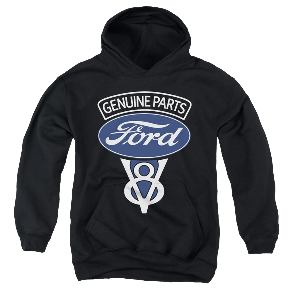 Ford V8 Genuine Parts - Youth Hoodie Youth Hoodie (Ages 8-12) Ford   