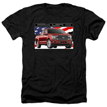 Charcoal men's heather t-shirt with Ford F 150 Flag graphic