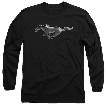 Black men's long sleeve t-shirt with Ford Modern Mustang graphic