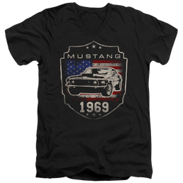 Ford Mustang 1969 Flag - Men's V-Neck T-Shirt Men's V-Neck T-Shirt Ford   
