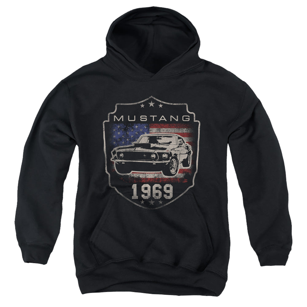 Ford Mustang 1969 Flag - Youth Hoodie Youth Hoodie (Ages 8-12) Ford   