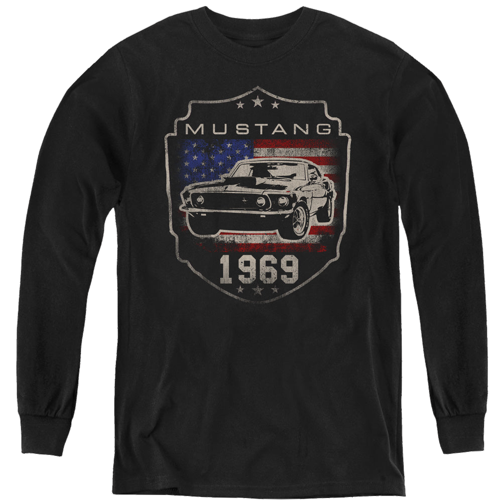 Ford Mustang 1969 Flag - Youth Long Sleeve T-Shirt Youth Long Sleeve T-Shirt Ford   
