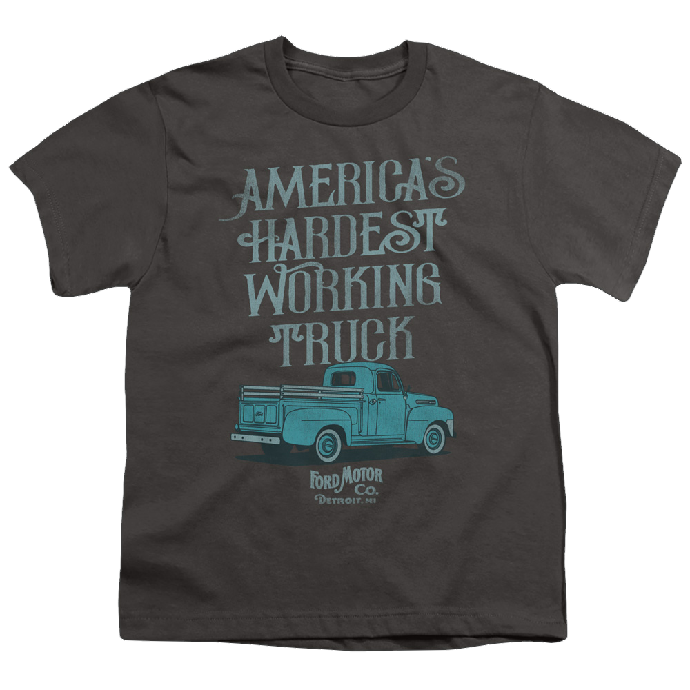 Ford Vintage America'S Hardest Working Truck - Youth T-Shirt Youth T-Shirt (Ages 8-12) Ford   