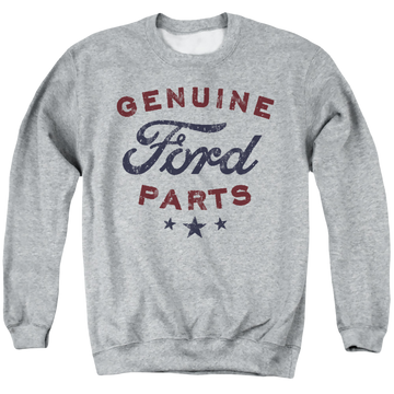 Athletic heather men's crewneck sweatshirt with Ford Genuine Parts graphic