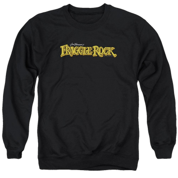 Black men's crewneck sweatshirt with Fraggle Rock Logo graphic