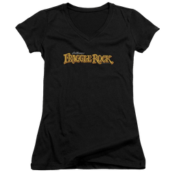 Fraggle Rock Logo - Juniors V-Neck T-Shirt Juniors V-Neck T-Shirt Fraggle Rock   